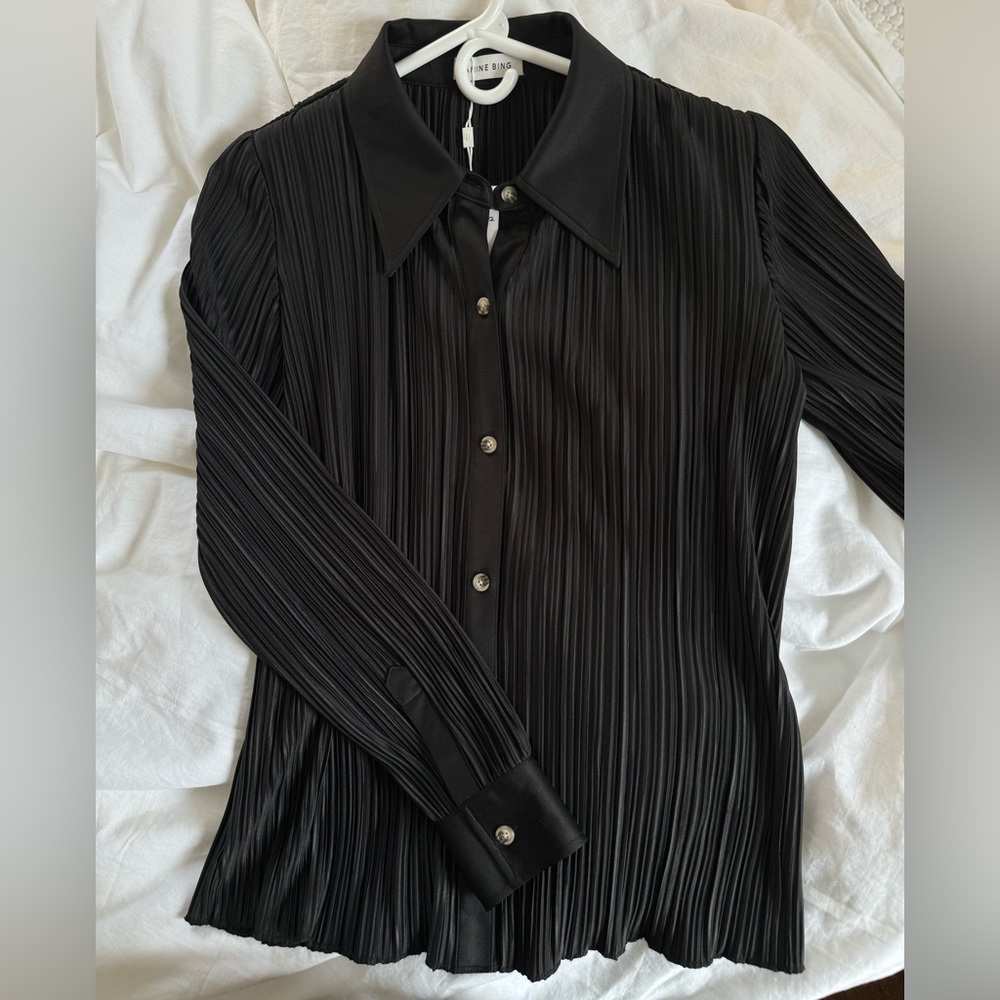 Anine Bing Nuri Plisse Shirt